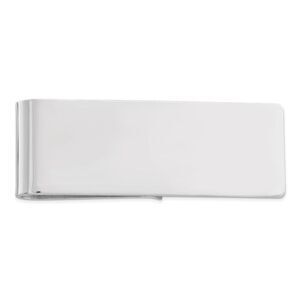 Rhodium Plated Sterling Silver Polished Fold Over Money Clip 20 x 60mm